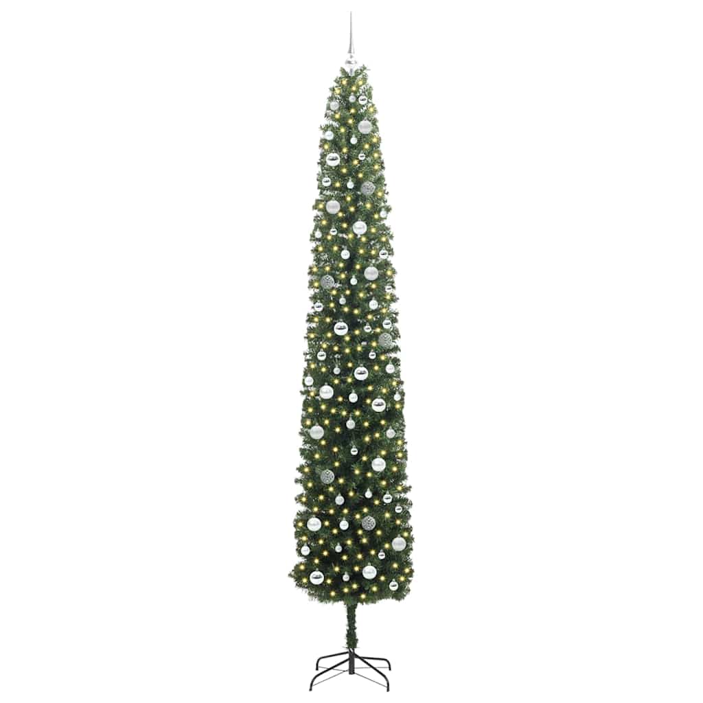 vidaXL Künstlicher Weihnachtsbaum mit 300 LEDs mit Ständer Grün 270 cm