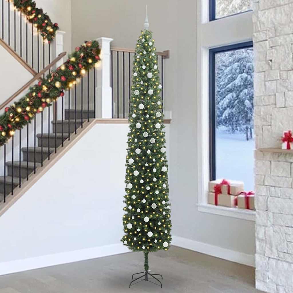 vidaXL Künstlicher Weihnachtsbaum mit 300 LEDs mit Ständer Grün 300 cm