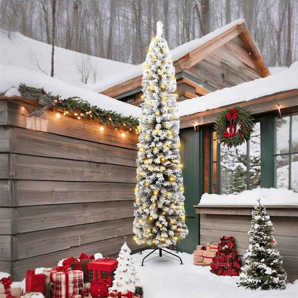 vidaXL Sapin de Noël artificiel avec 300 LED et support Vert 240 cm