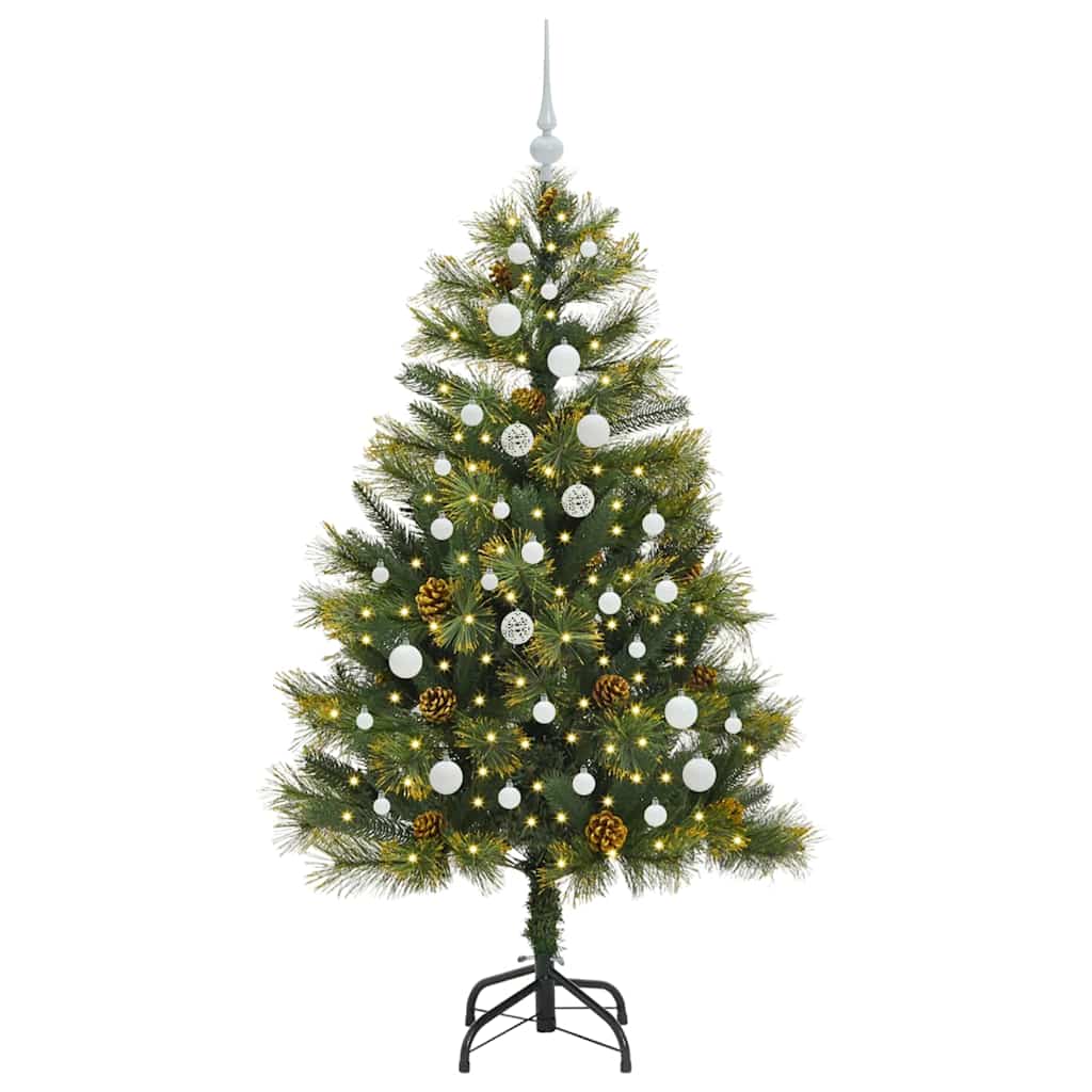 Künstlicher klappbarer Weihnachtsbaum mit Tannenzapfen 150 cm