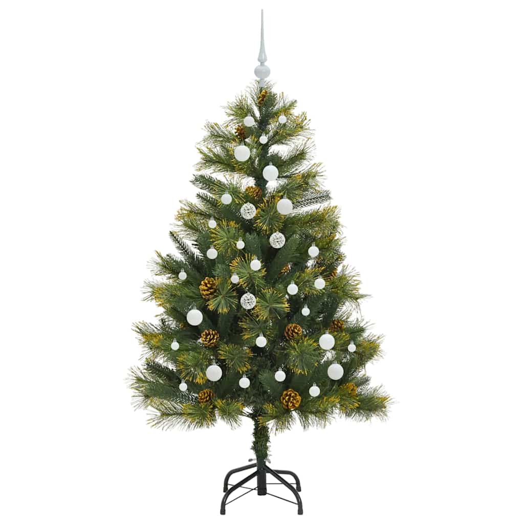 Künstlicher klappbarer Weihnachtsbaum mit Tannenzapfen 150 cm
