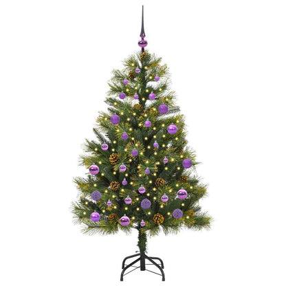 vidaXL Künstlicher klappbarer Weihnachtsbaum mit Tannenzapfen 150 cm
