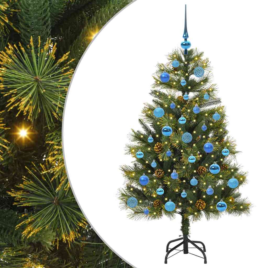 Künstlicher klappbarer Weihnachtsbaum mit Tannenzapfen 150 cm