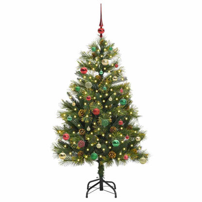Künstlicher klappbarer Weihnachtsbaum mit Tannenzapfen 150 cm