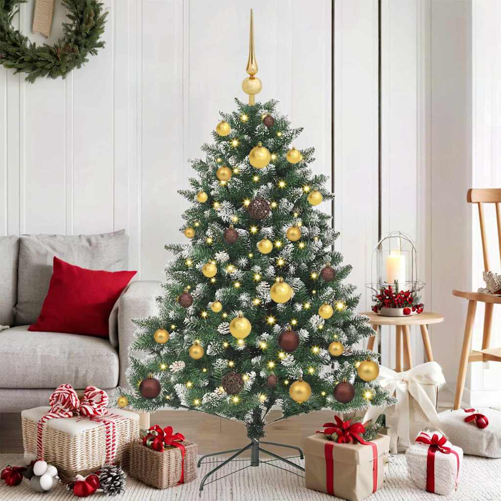 vidaXL Sapin de Noël artificiel avec 150 LED avec support Vert 120 cm