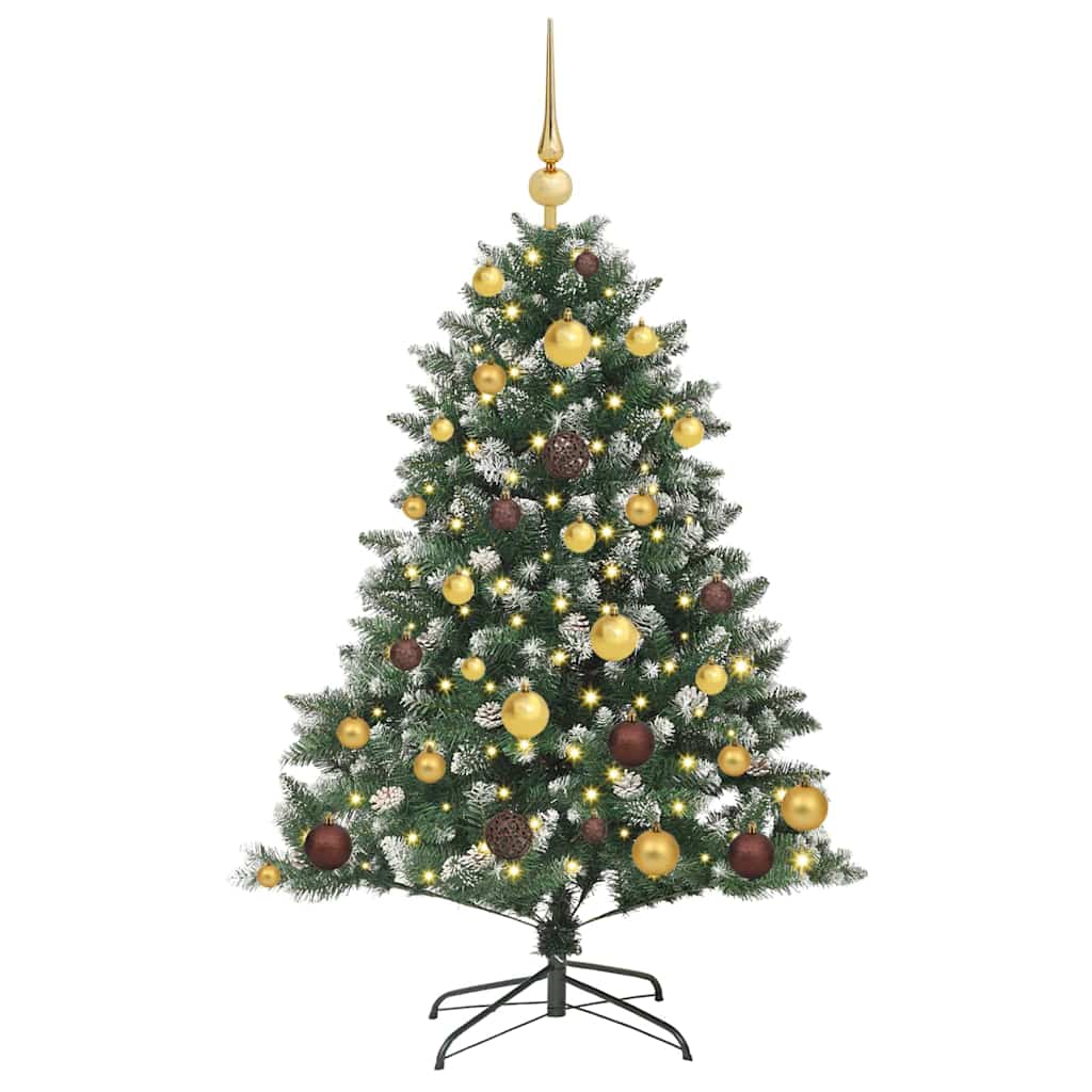 vidaXL Sapin de Noël artificiel avec 150 LED avec support Vert 120 cm