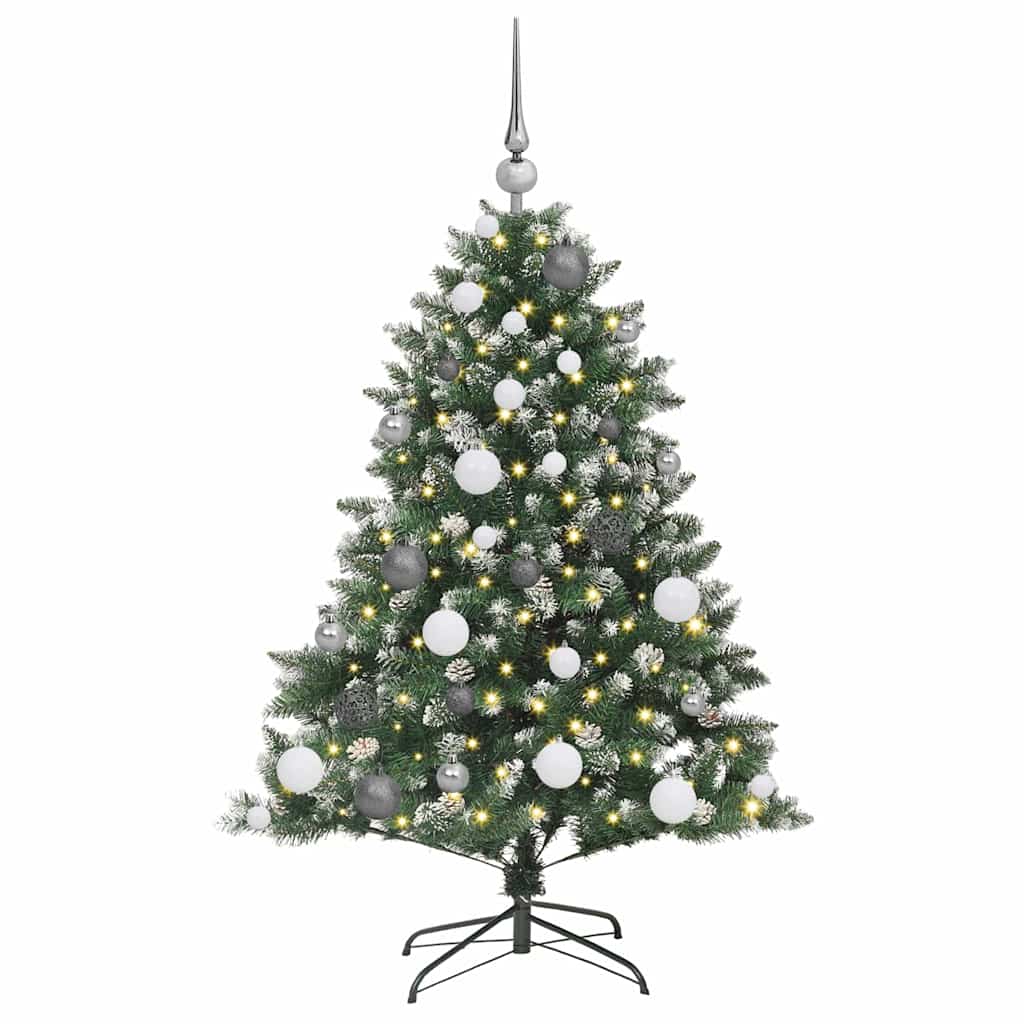 vidaXL Sapin de Noël artificiel avec 150 LED avec support Vert 120 cm