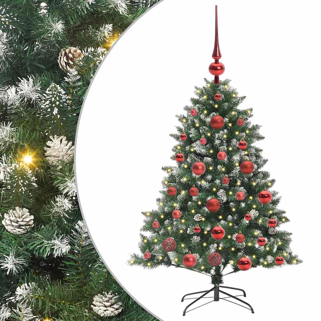 vidaXL Sapin de Noël artificiel avec 150 LED avec support Vert 120 cm