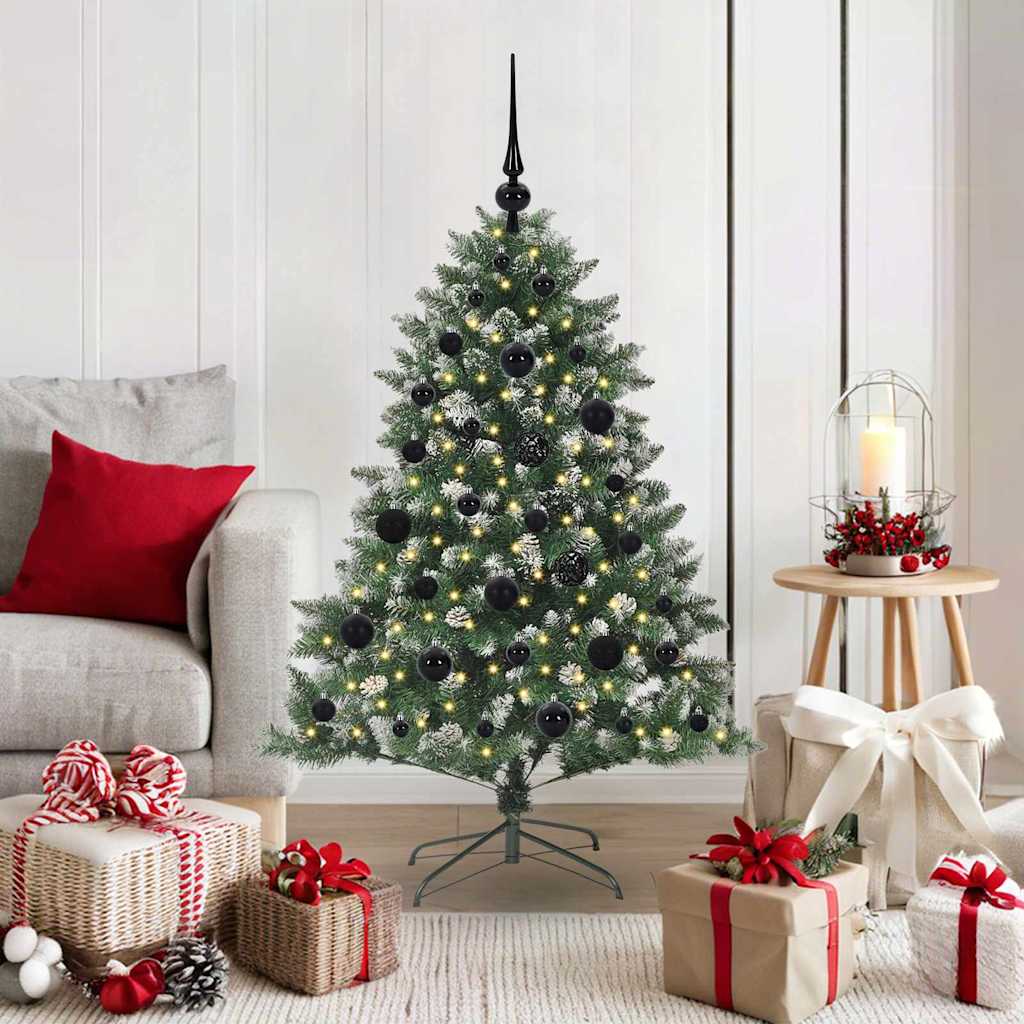 vidaXL Sapin de Noël artificiel avec 150 LED avec support Vert 120 cm
