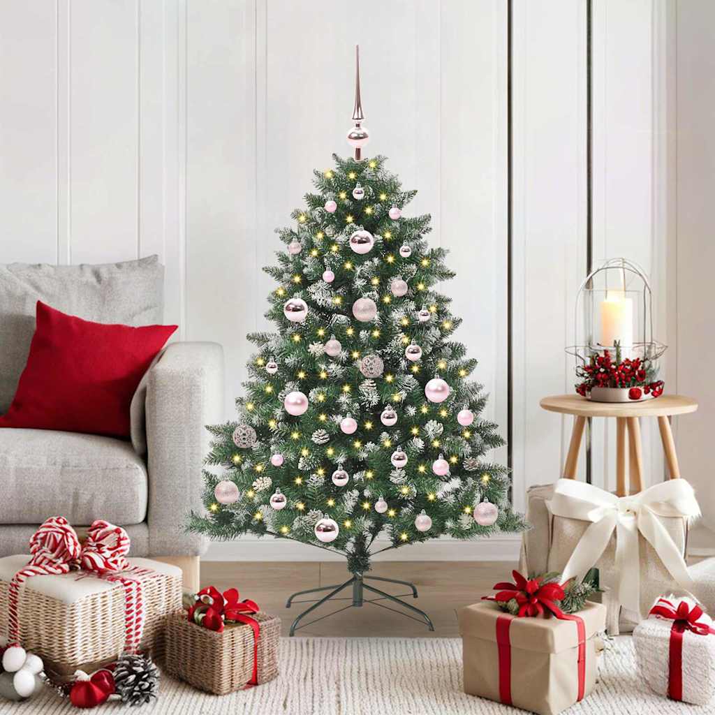 vidaXL Sapin de Noël artificiel avec 150 LED avec support Vert 120 cm