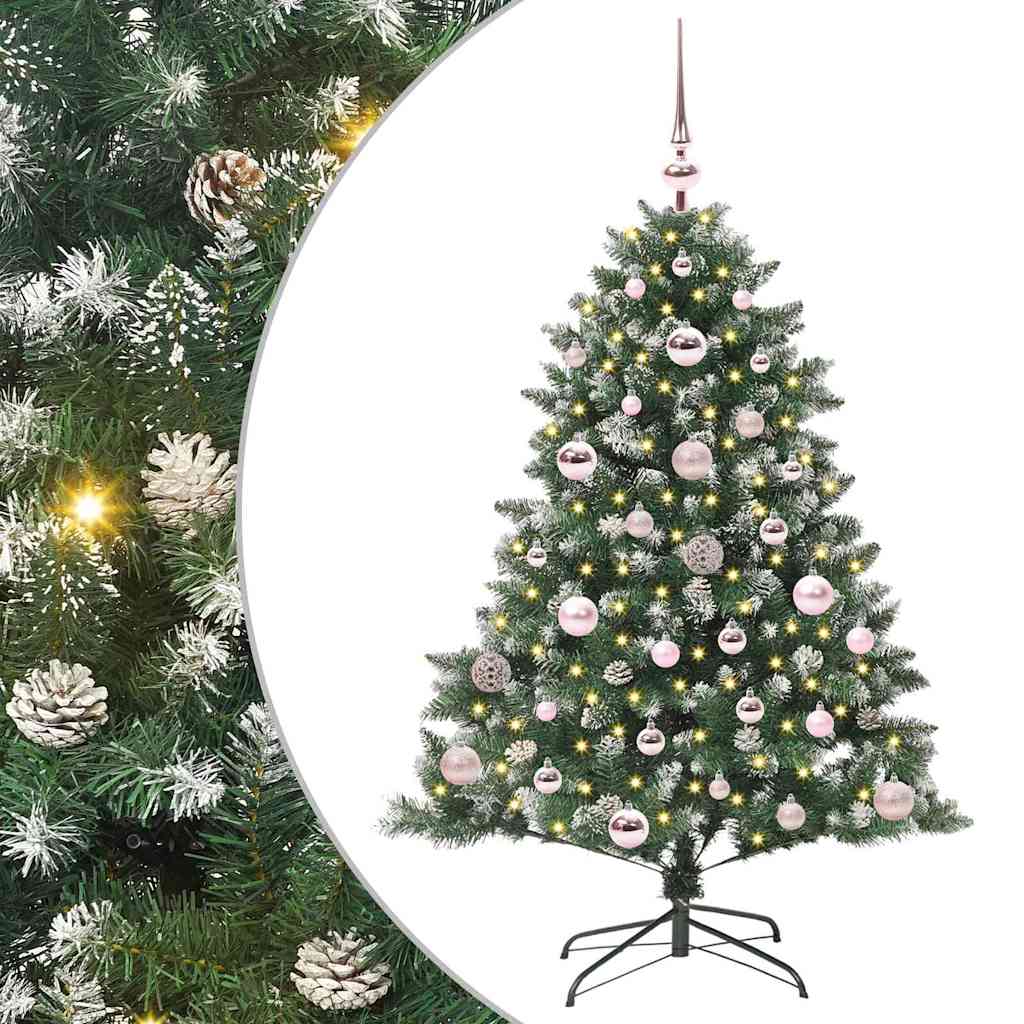 vidaXL Sapin de Noël artificiel avec 150 LED avec support Vert 120 cm