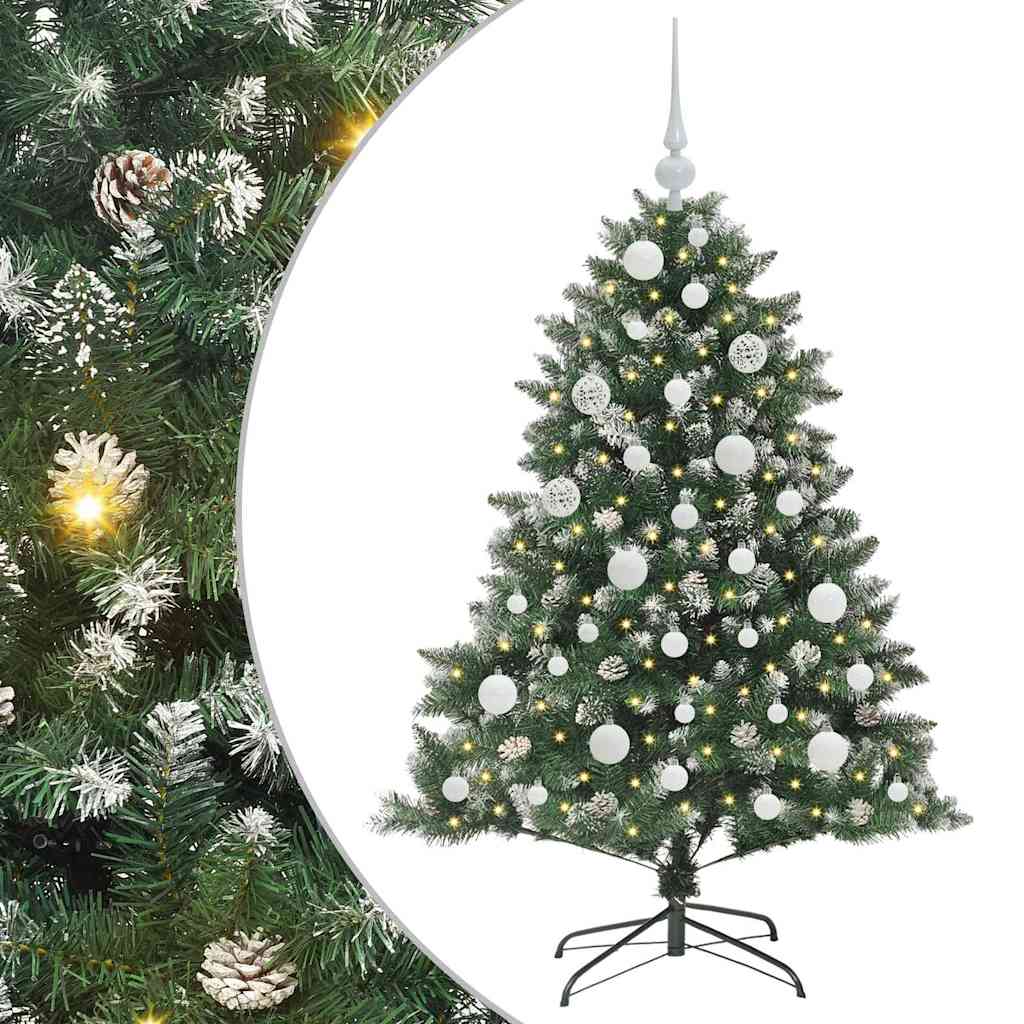 vidaXL Sapin de Noël artificiel avec 150 LED avec support Vert 120 cm
