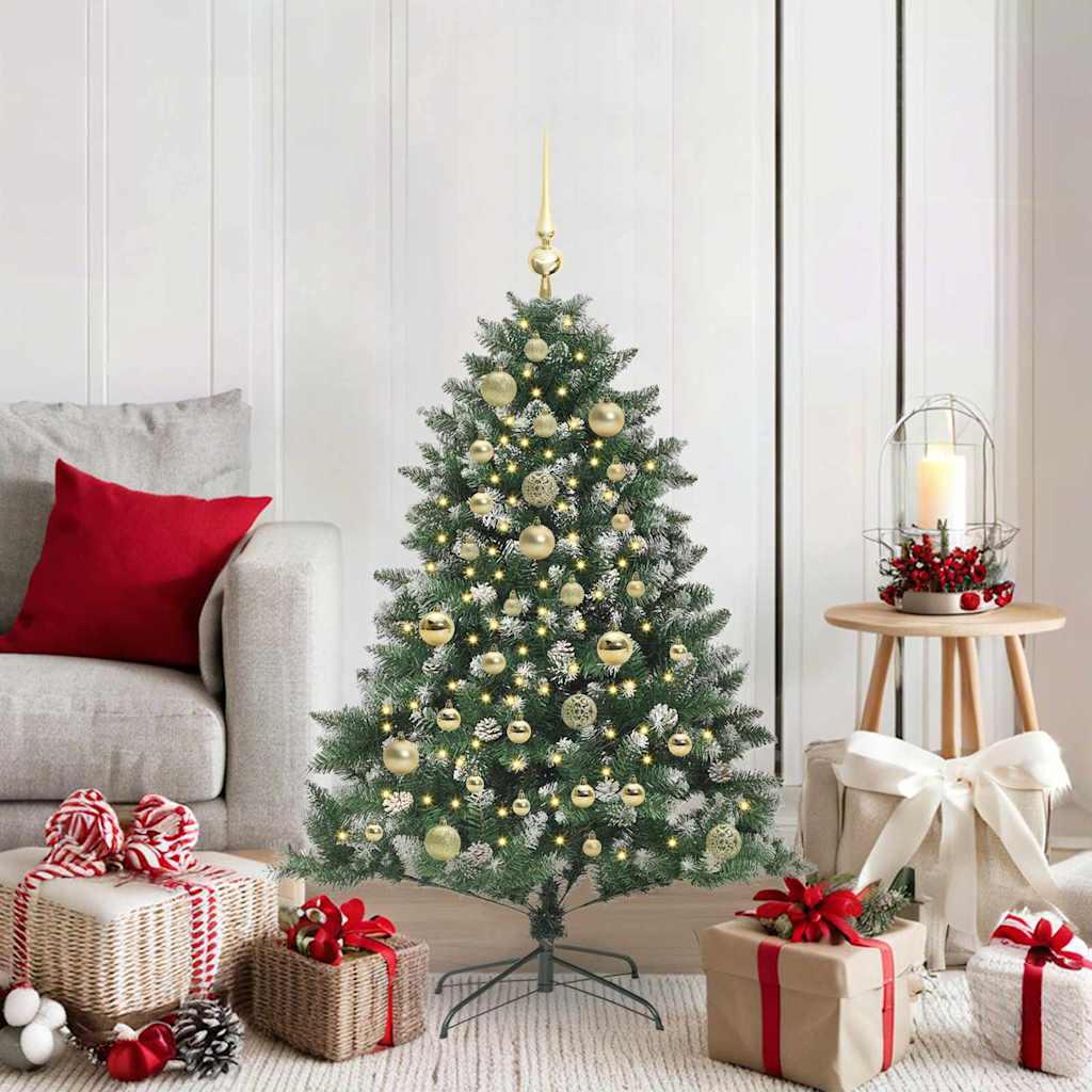 vidaXL Sapin de Noël artificiel avec 150 LED avec support Vert 120 cm
