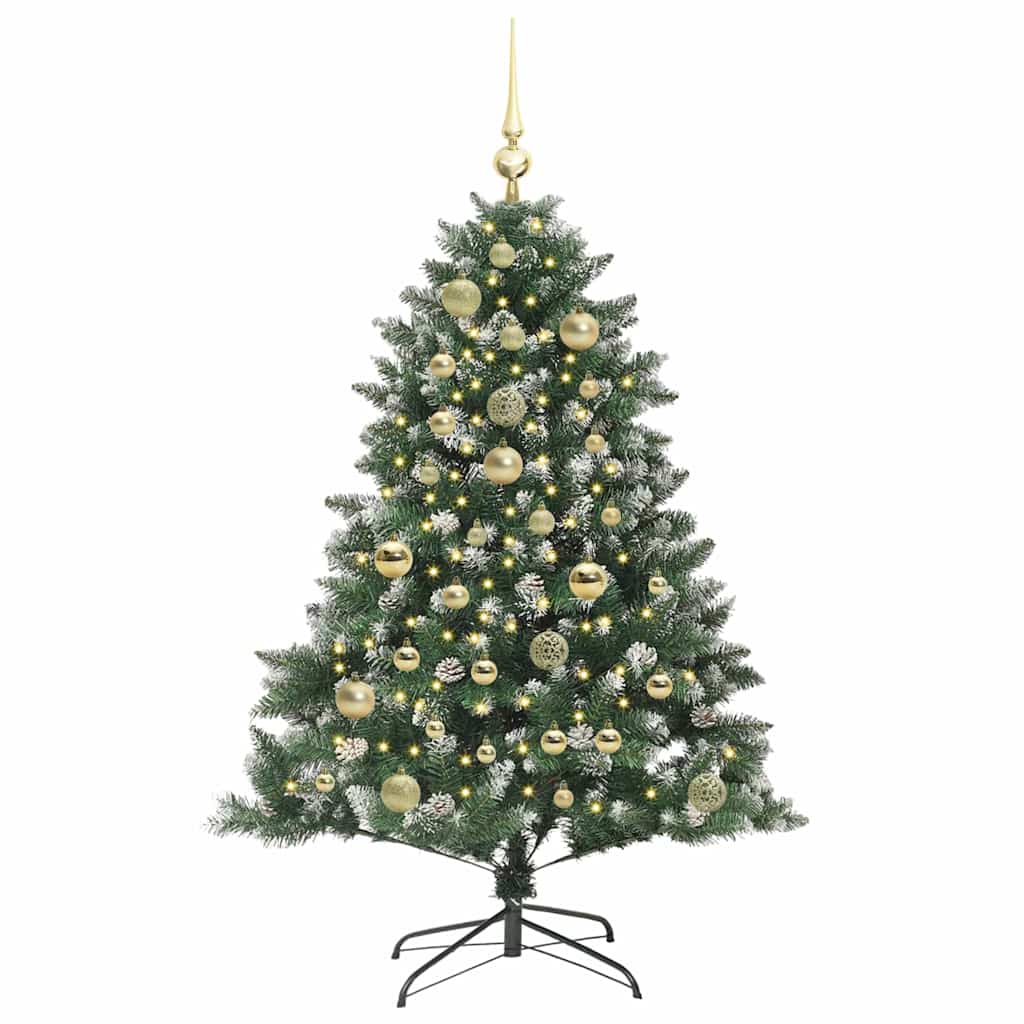 vidaXL Sapin de Noël artificiel avec 150 LED avec support Vert 120 cm