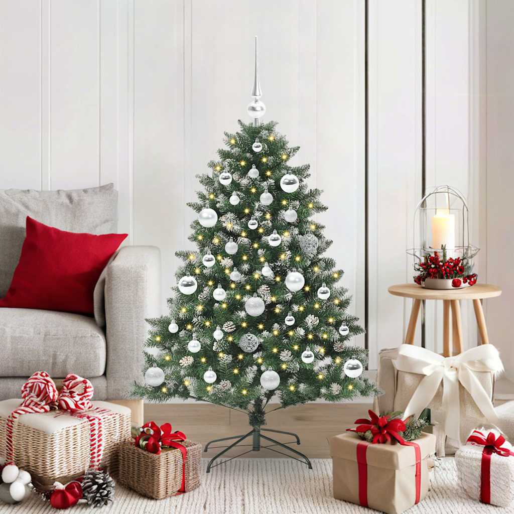 vidaXL Sapin de Noël artificiel avec 150 LED avec support Vert 120 cm