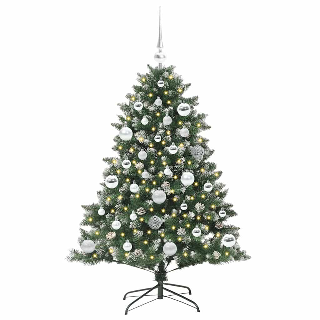 vidaXL Sapin de Noël artificiel avec 150 LED avec support Vert 120 cm