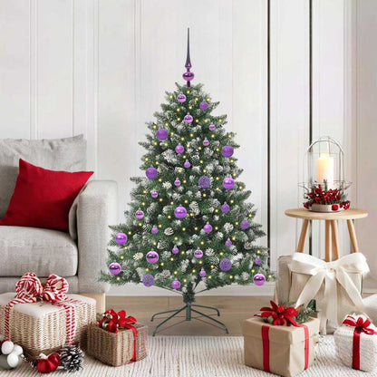 vidaXL Sapin de Noël artificiel avec 150 LED avec support Vert 120 cm