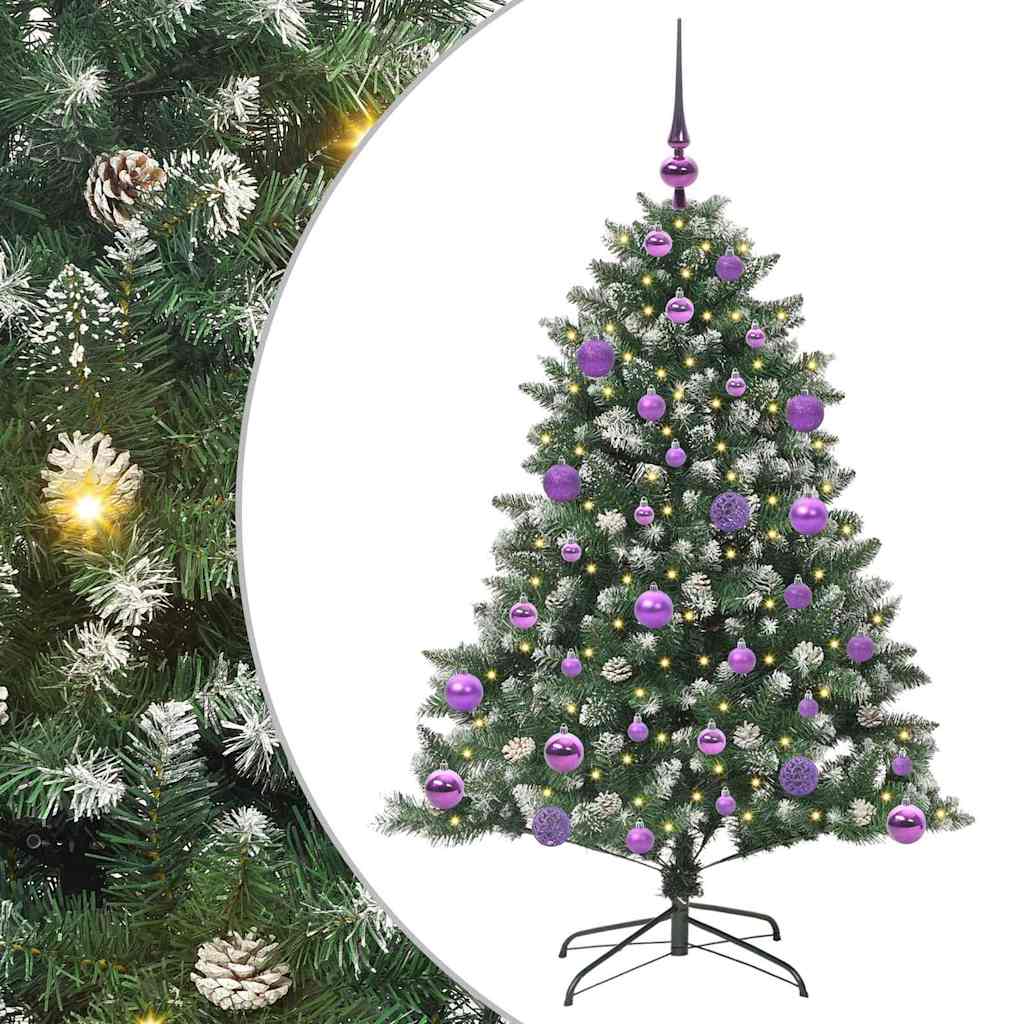 vidaXL Sapin de Noël artificiel avec 150 LED avec support Vert 120 cm
