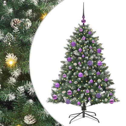 vidaXL Sapin de Noël artificiel avec 150 LED avec support Vert 120 cm
