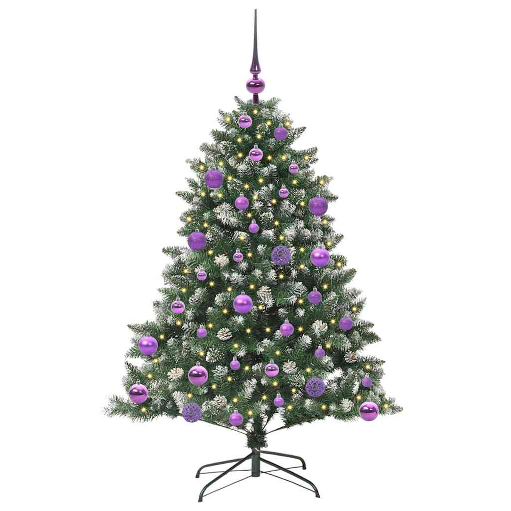 vidaXL Sapin de Noël artificiel avec 150 LED avec support Vert 120 cm
