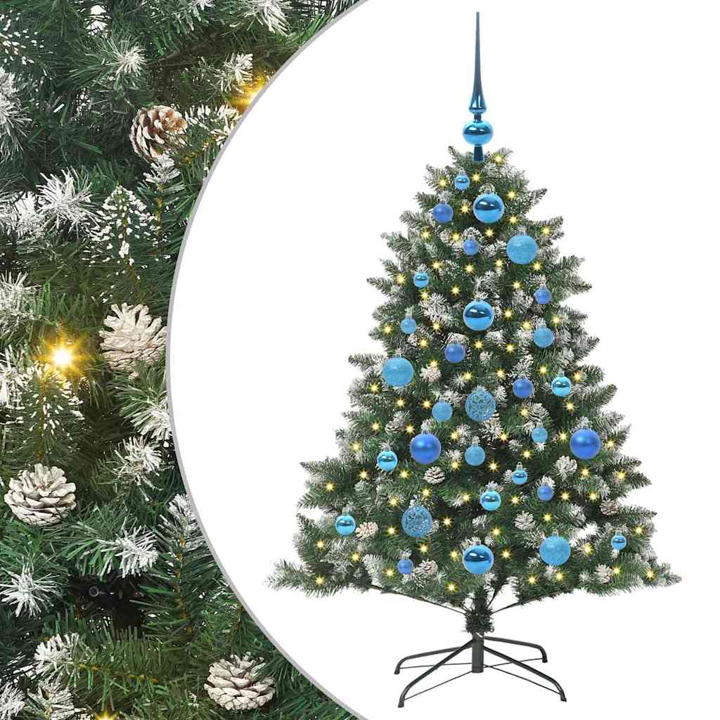 vidaXL Sapin de Noël artificiel avec 150 LED avec support Vert 120 cm