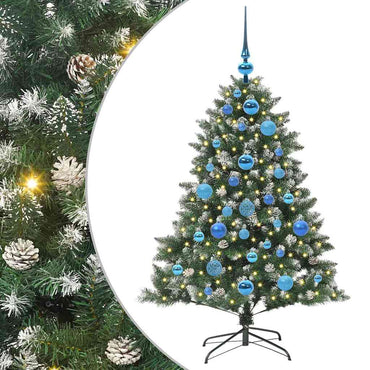 vidaXL Sapin de Noël artificiel avec 150 LED avec support Vert 120 cm