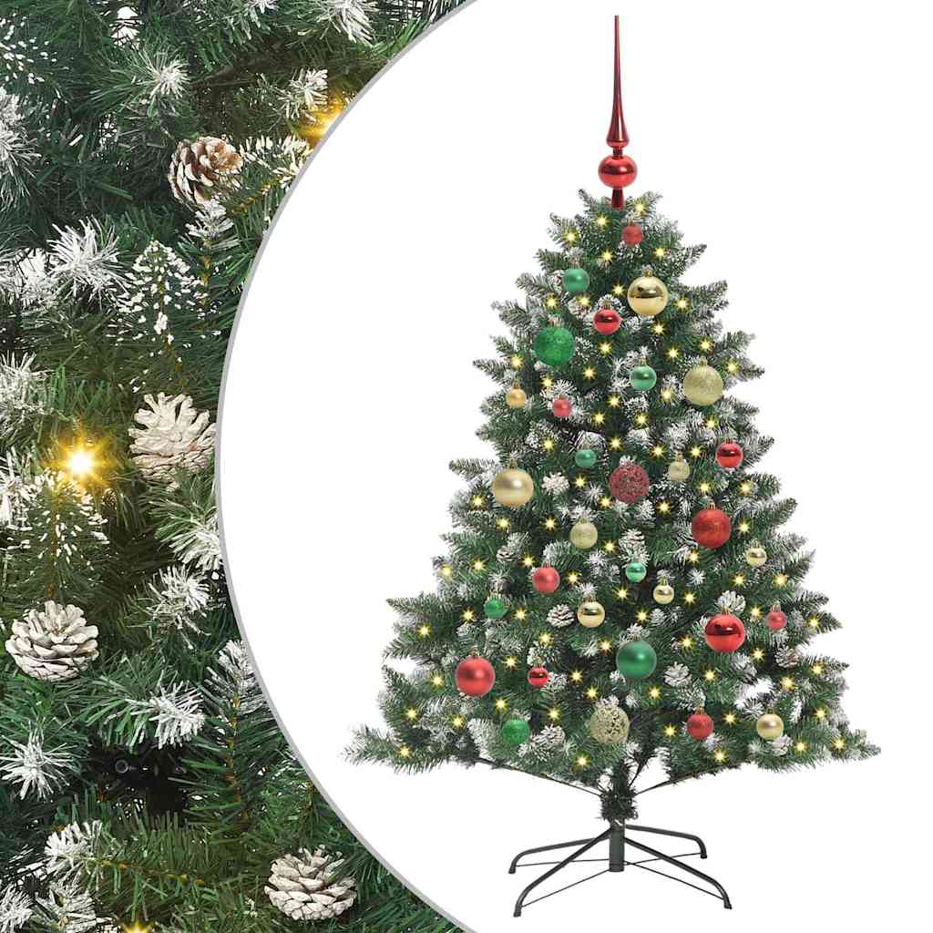 vidaXL Sapin de Noël artificiel avec 150 LED avec support Vert 120 cm