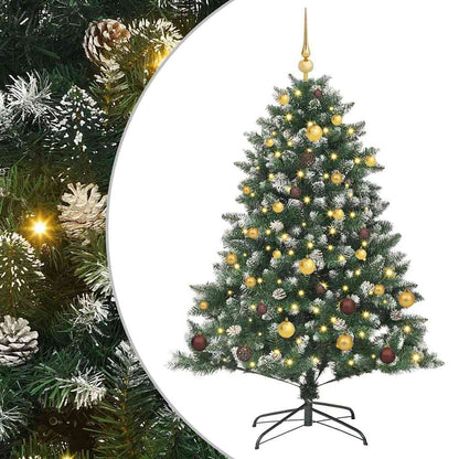 vidaXL Sapin de Noël artificiel avec 150 LED et support Vert 150 cm
