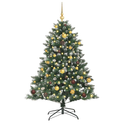 vidaXL Sapin de Noël artificiel avec 150 LED et support Vert 150 cm
