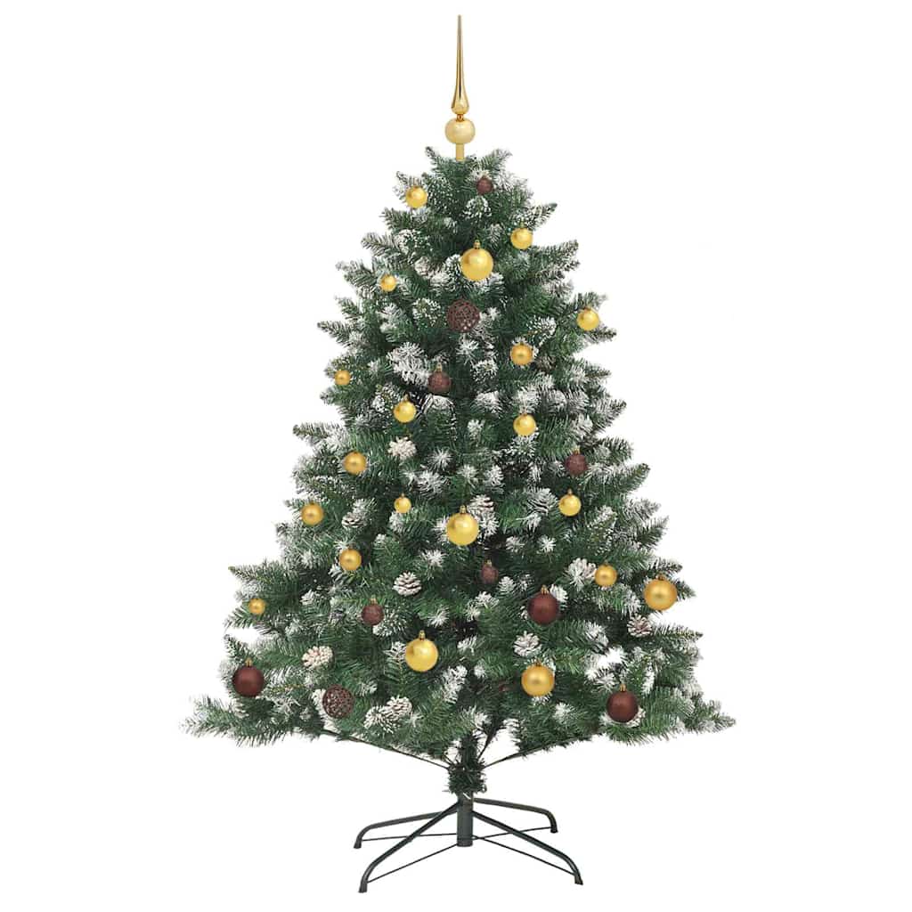 vidaXL Sapin de Noël artificiel avec 150 LED et support Vert 150 cm
