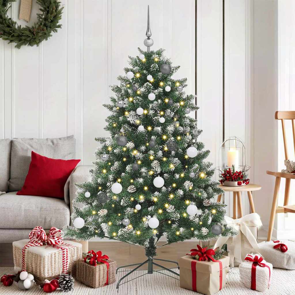 vidaXL Künstlicher Weihnachtsbaum mit 150 LEDs mit Ständer Grün 150 cm