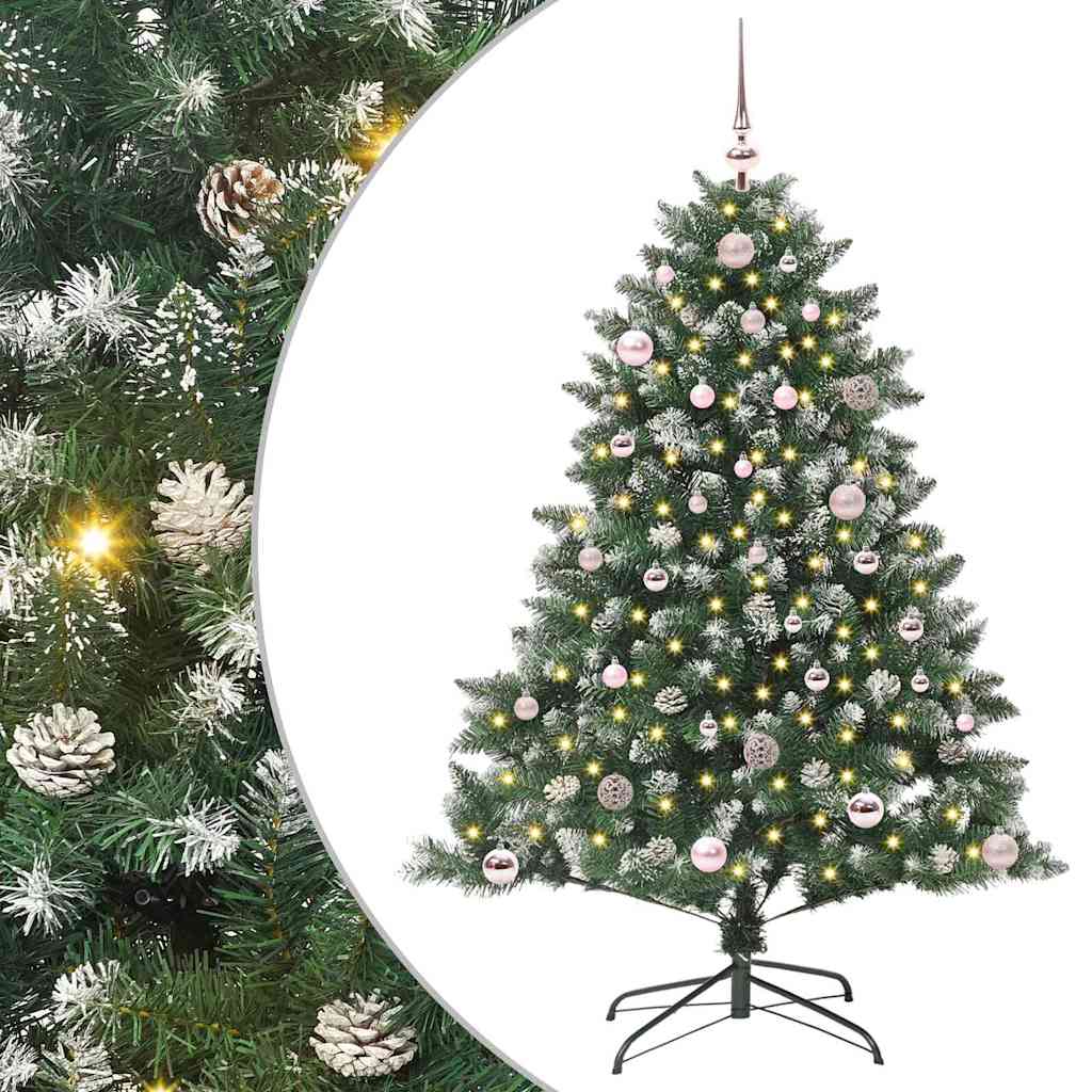 vidaXL Sapin de Noël artificiel avec 150 LED avec support Vert 150 cm