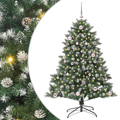 vidaXL Sapin de Noël artificiel avec 150 LED avec support Vert 150 cm
