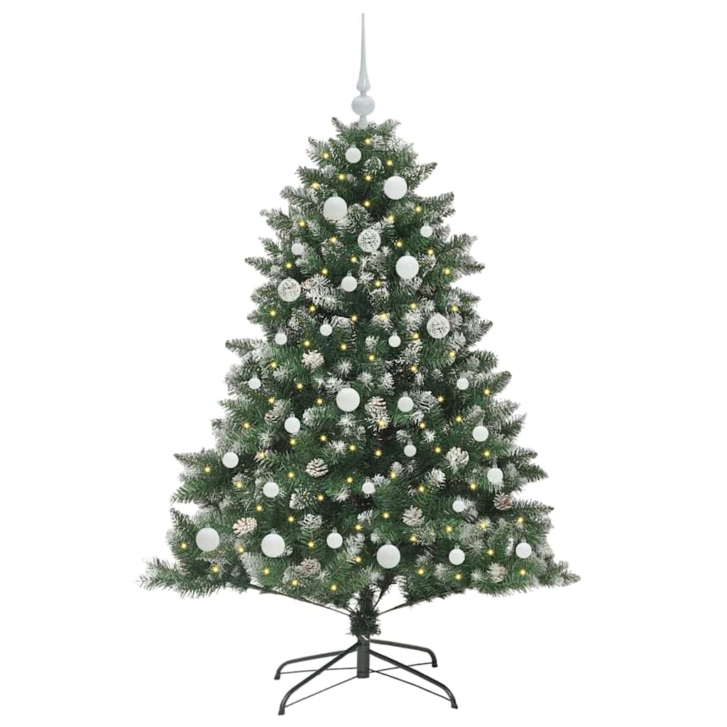 Künstlicher Weihnachtsbaum mit 150 LEDs mit Ständer Grün 150 cm