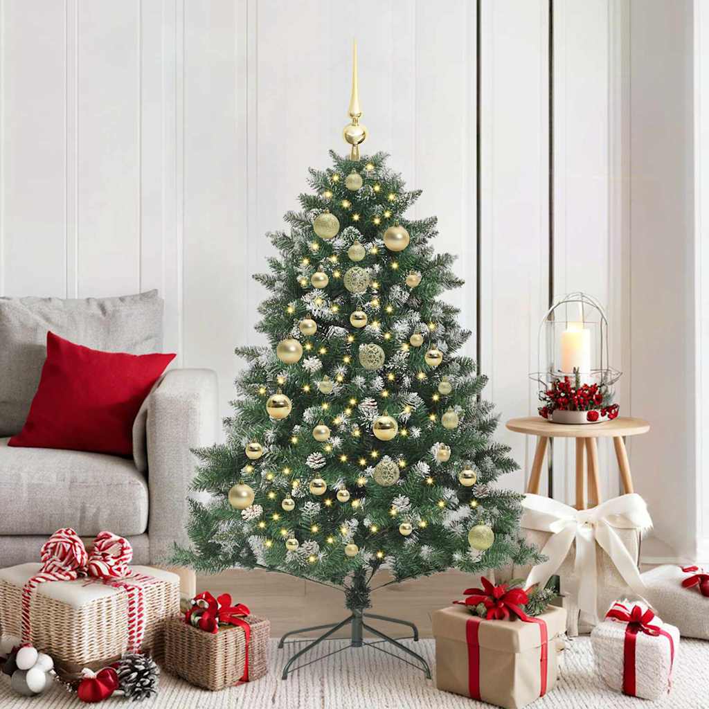 vidaXL Sapin de Noël artificiel 150 LED avec support Vert 150 cm