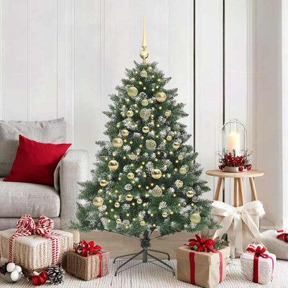 vidaXL Sapin de Noël artificiel 150 LED avec support Vert 150 cm