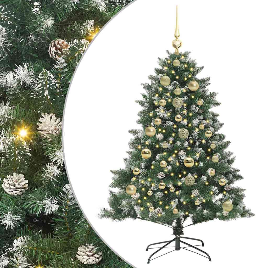 vidaXL Sapin de Noël artificiel 150 LED avec support Vert 150 cm