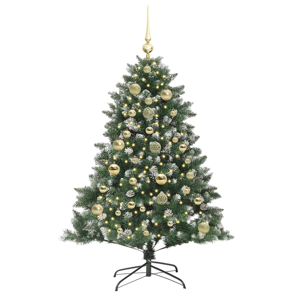 vidaXL Sapin de Noël artificiel 150 LED avec support Vert 150 cm