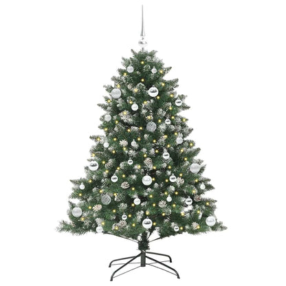 vidaXL Sapin de Noël artificiel avec 150 LED et support Vert 150 cm