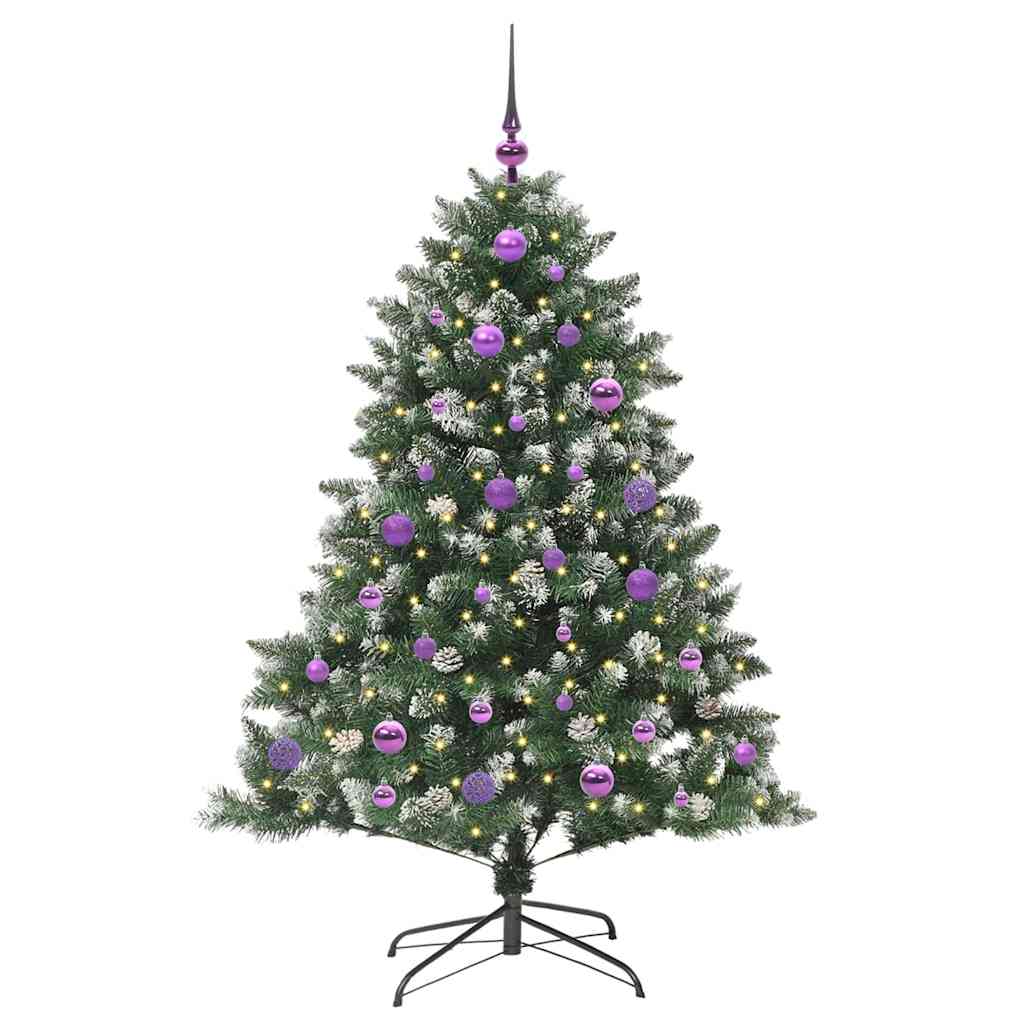 Künstlicher Weihnachtsbaum mit 150 LEDs mit Ständer Grün 150 cm