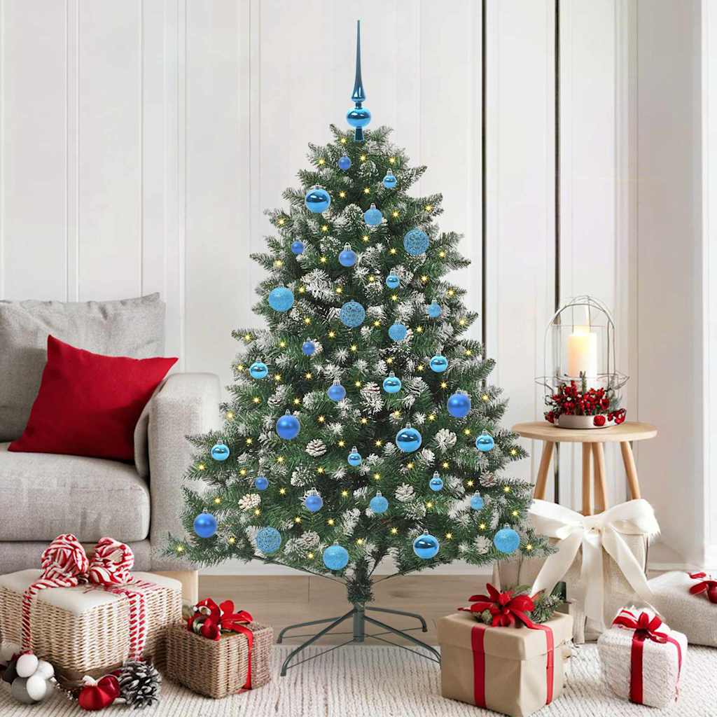 vidaXL Sapin de Noël artificiel avec 150 LED avec support Vert 150 cm
