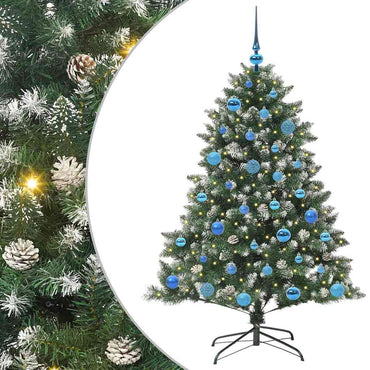 vidaXL Sapin de Noël artificiel avec 150 LED avec support Vert 150 cm