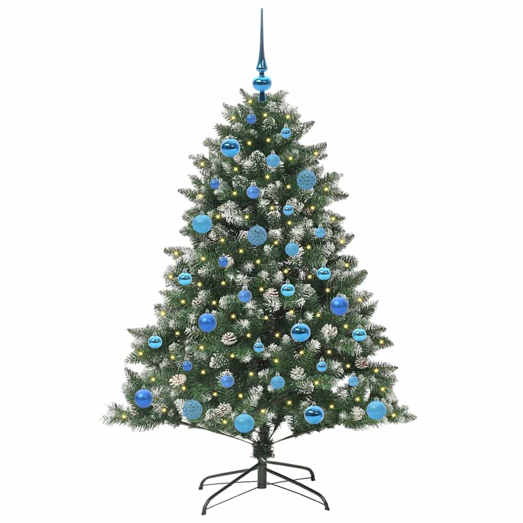 vidaXL Sapin de Noël artificiel avec 150 LED avec support Vert 150 cm