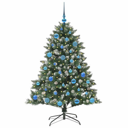 vidaXL Sapin de Noël artificiel avec 150 LED avec support Vert 150 cm