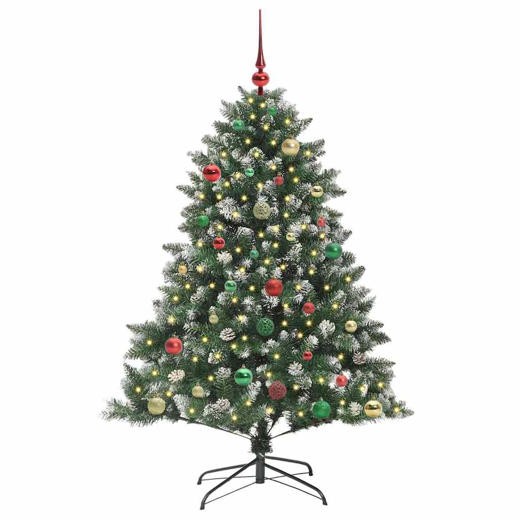 Künstlicher Weihnachtsbaum mit 150 LEDs mit Ständer Grün 150 cm