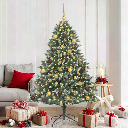 vidaXL Sapin de Noël artificiel avec 300 LED et support Vert 180 cm