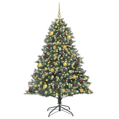 vidaXL Sapin de Noël artificiel avec 300 LED et support Vert 180 cm
