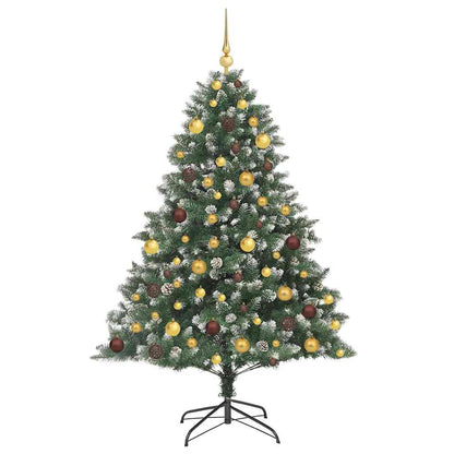 vidaXL Sapin de Noël artificiel avec 300 LED et support Vert 180 cm