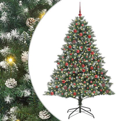 vidaXL Sapin de Noël artificiel avec 300 LED et support Vert 180 cm