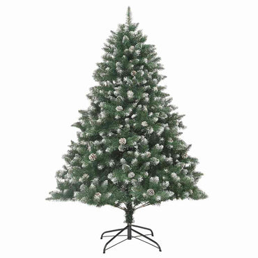 vidaXL Sapin de Noël artificiel avec 300 LED et support Vert 180 cm